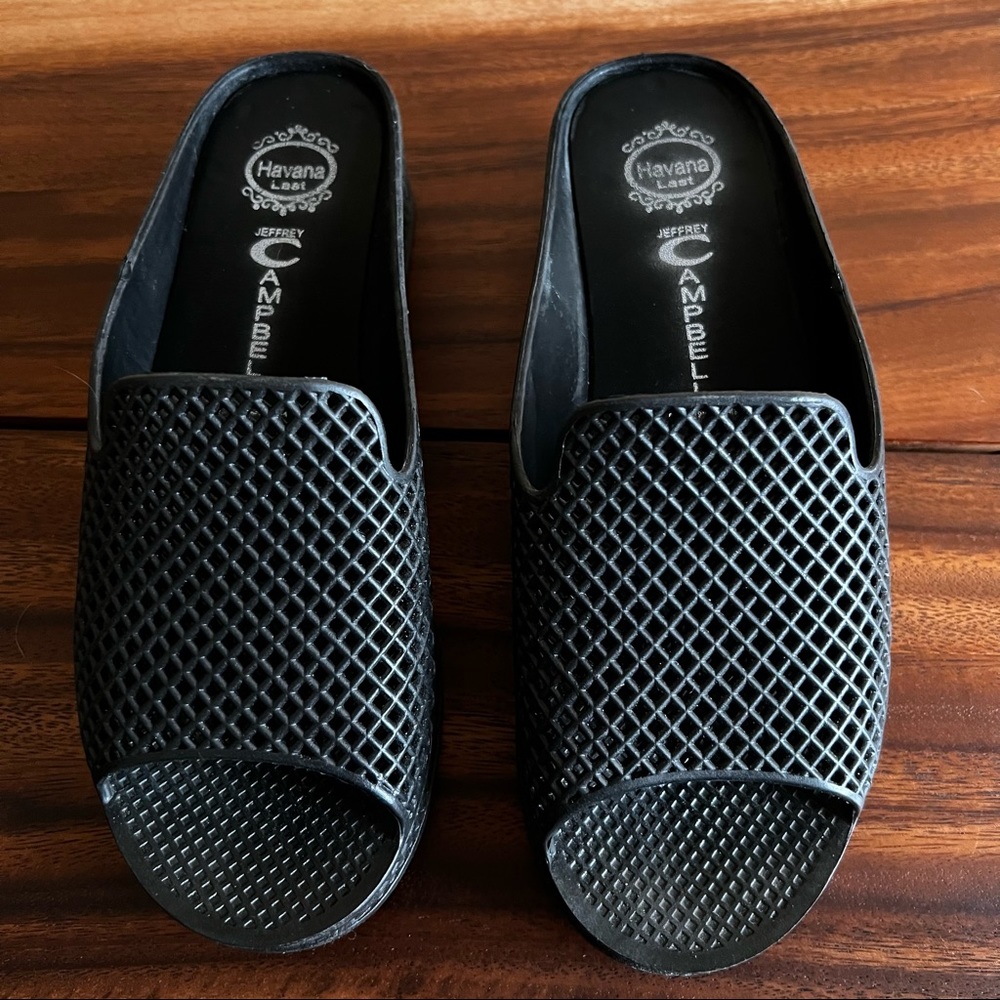 JEFFREY CAMPBELL Black Slides - Size 8